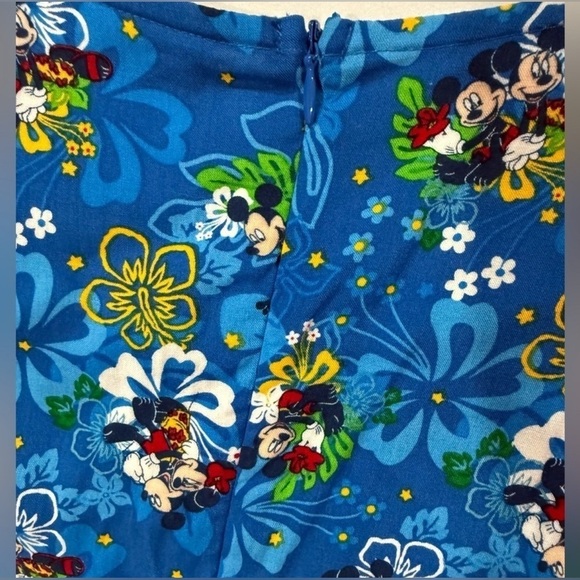 Disney Hawaiian Dress Mickey And Minnie Mouse Maxi Floral Blue Size Small - Picture 11 of 11
